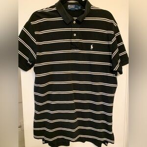 Ralph Lauren Black Polo with White Stripes
